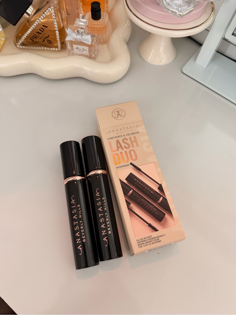 2 NEW Anastasia Beverly Hills Lash Duo Mascara Set - Black with Rose Gold Accent